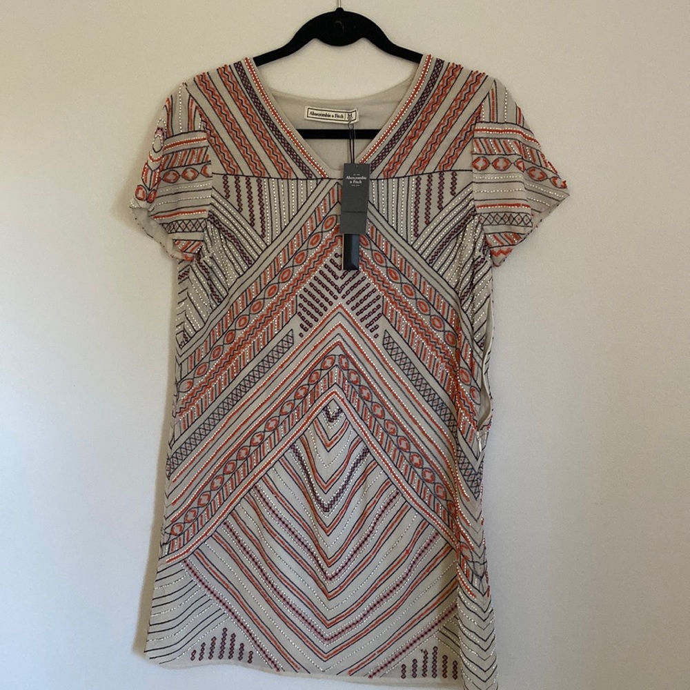 NWT Abercrombie & Fitch Beaded Shift Dress Size M